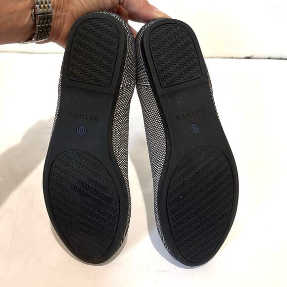 Rothys Birdseye Round Toe Flats Size 7 Grey Ballet Slip On Shoe Retired Color - Picture 8 of 9